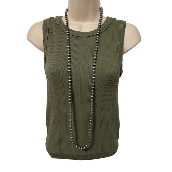 Plunder Women's Gray Beaded Long Necklace BOHO Staple Whimsigoth Timeless Basic - Picture 1 of 7